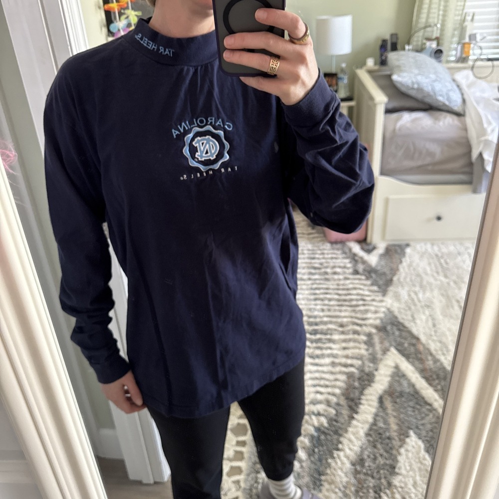 Vintage North Carolina Tarheels Shirt Women's L Fits SM Long Sleeve Mock Neck - Picture 9 of 10